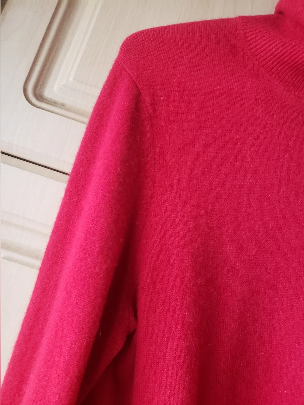 Lands' End 100% Cashmere Red Turtleneck Sweater 6/8 - Picture 6 of 8